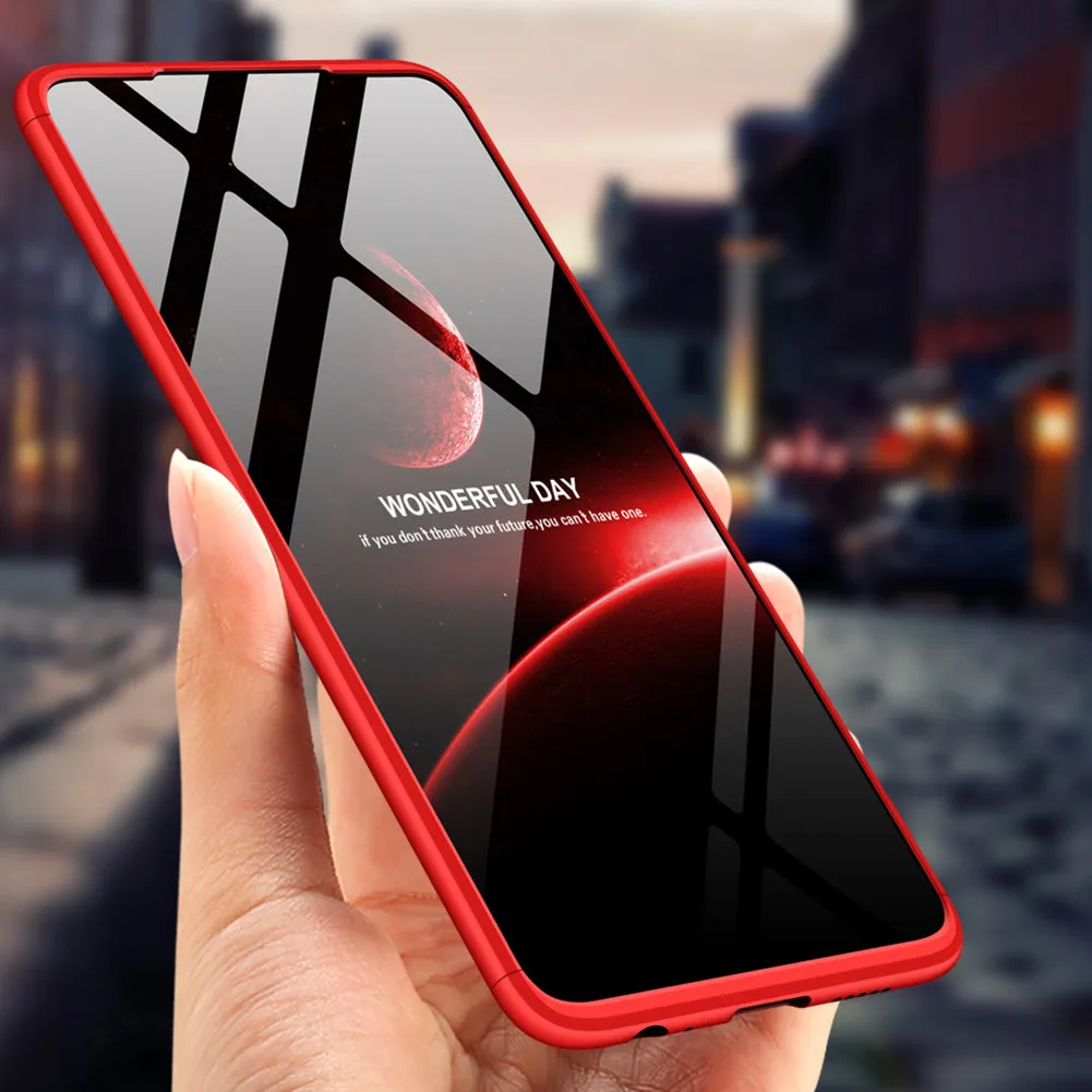 For HUAWEI P30 LITE Ultra Slim PC Back Cover Non-slip Shockproof 360 Degree Full Protective Case Red black red