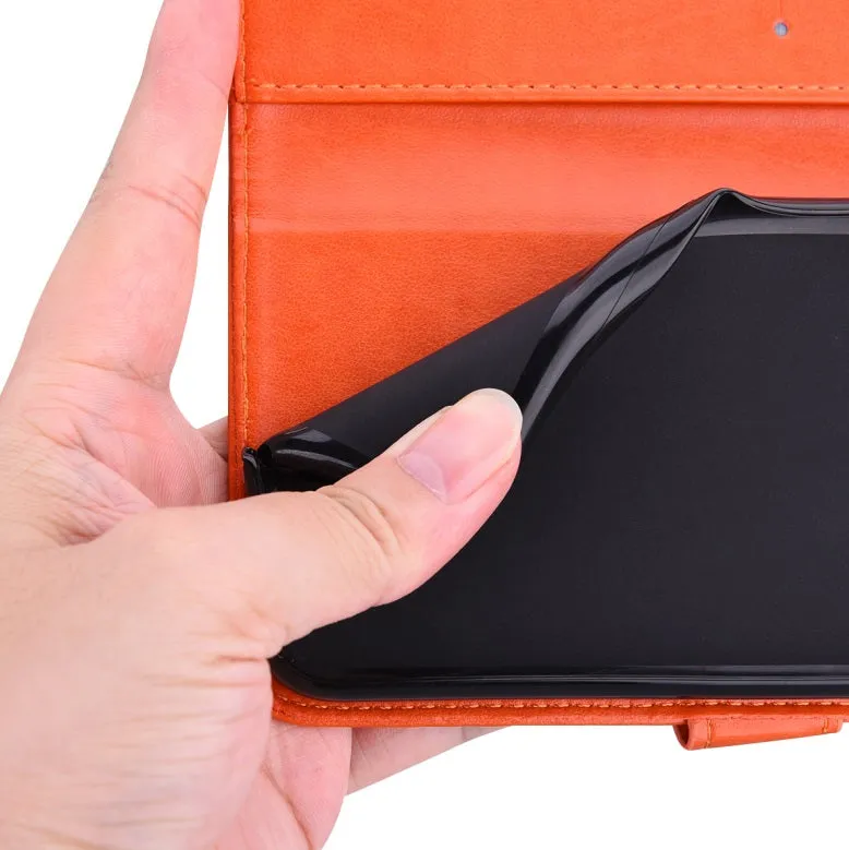 For iPhone12 mini Phone Case 5.4 Inches Card Slot Phone Bracket Mobile Phone Cover Orange