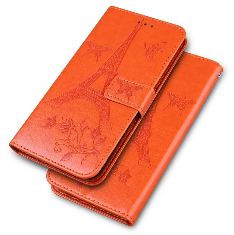 For iPhone12 mini Phone Case 5.4 Inches Card Slot Phone Bracket Mobile Phone Cover Orange