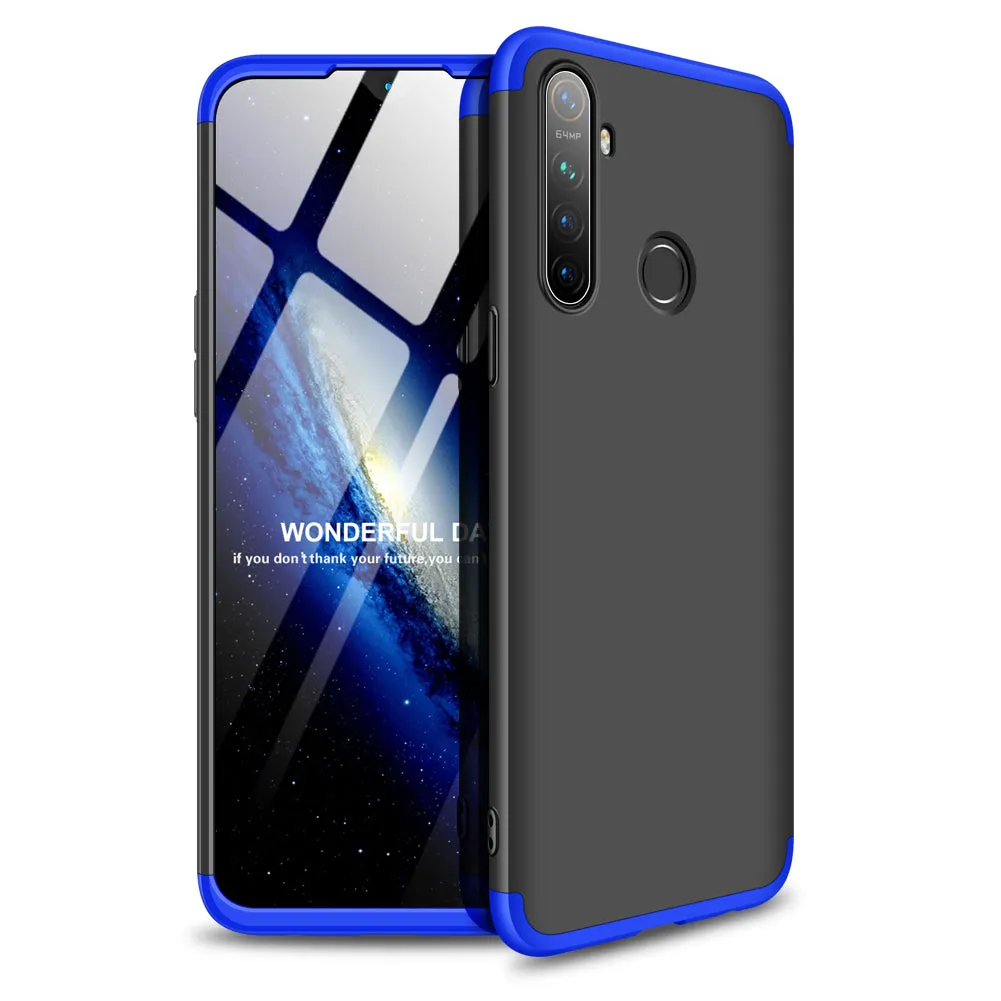 for OPPO Realme 5 Anti-Collision Protection Cover 360 Degree Full Coverage Phone Case Cellphone Shell Cover red
