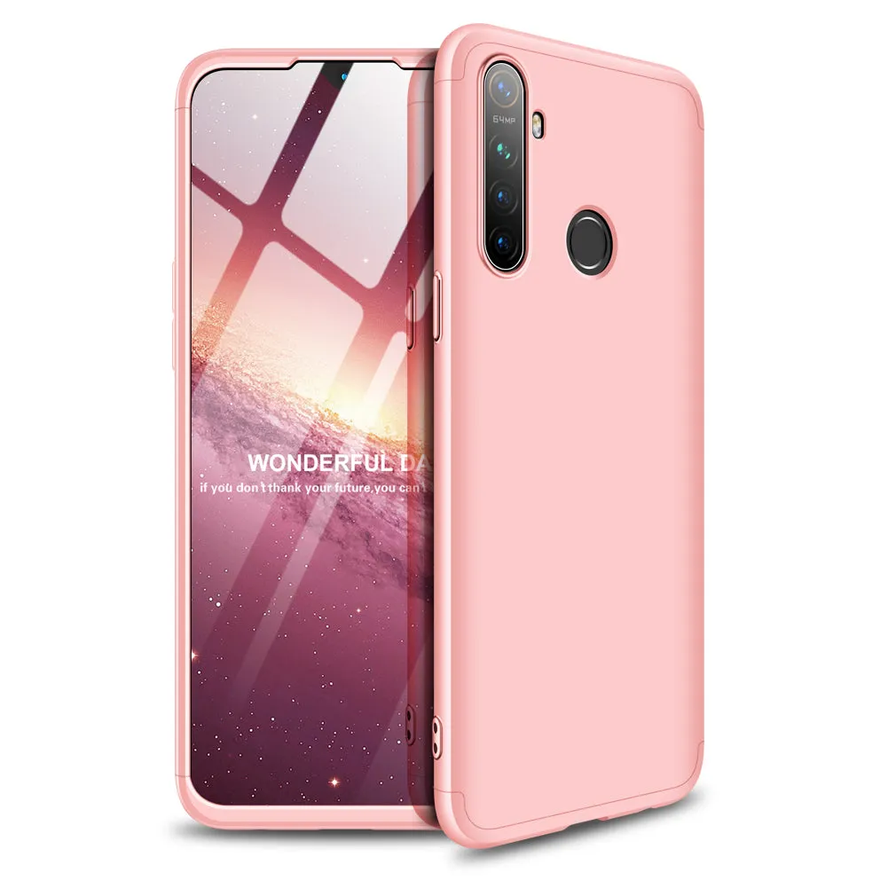 for OPPO Realme 5 Anti-Collision Protection Cover 360 Degree Full Coverage Phone Case Cellphone Shell Cover red