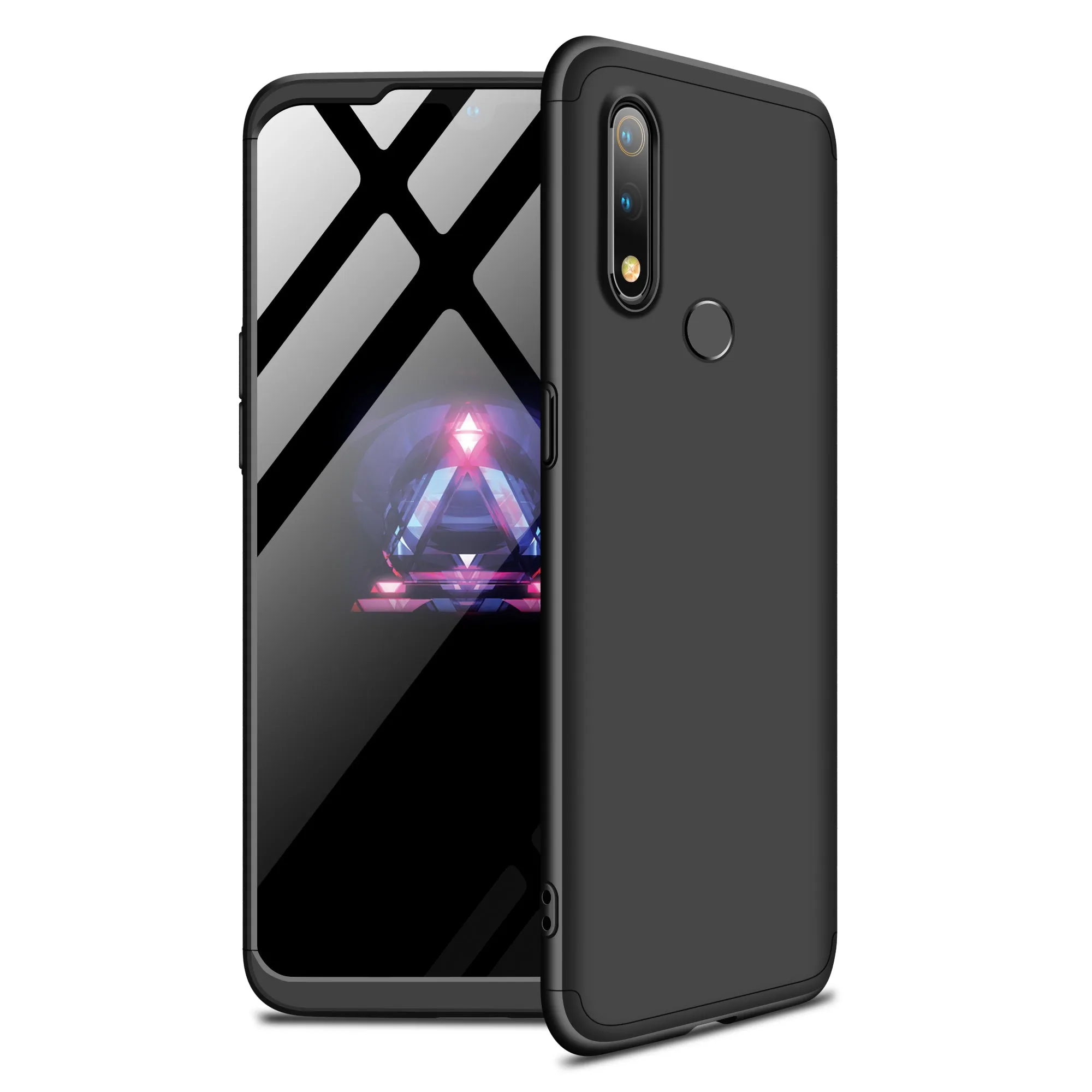 For OPPO realme3 Ultra Slim PC Back Cover Non-slip Shockproof 360 Degree Full Protective Case gold