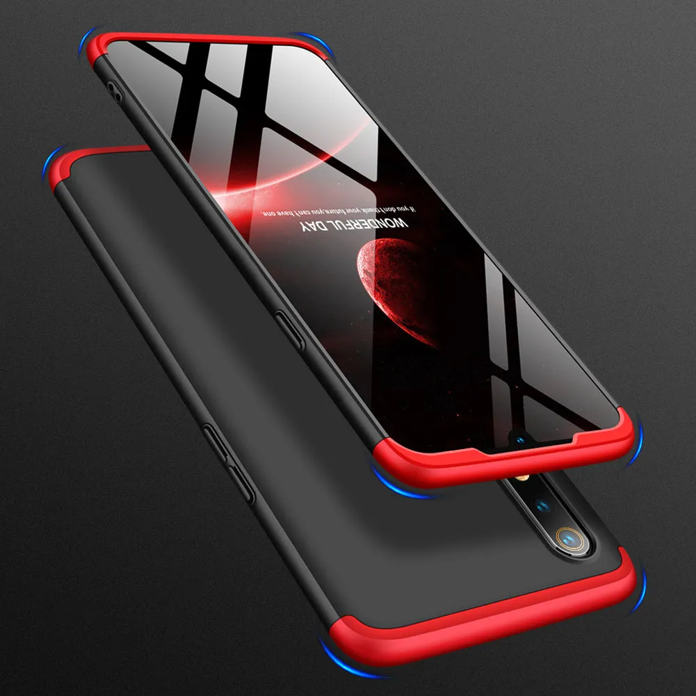 For OPPO realme3 Ultra Slim PC Back Cover Non-slip Shockproof 360 Degree Full Protective Case gold