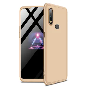 For OPPO realme3 Ultra Slim PC Back Cover Non-slip Shockproof 360 Degree Full Protective Case gold
