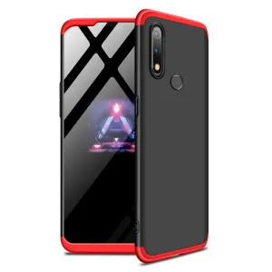 For OPPO realme3 Ultra Slim PC Back Cover Non-slip Shockproof 360 Degree Full Protective Case Red black red