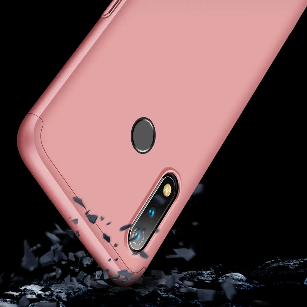 For OPPO realme3 Ultra Slim PC Back Cover Non-slip Shockproof 360 Degree Full Protective Case Rose gold