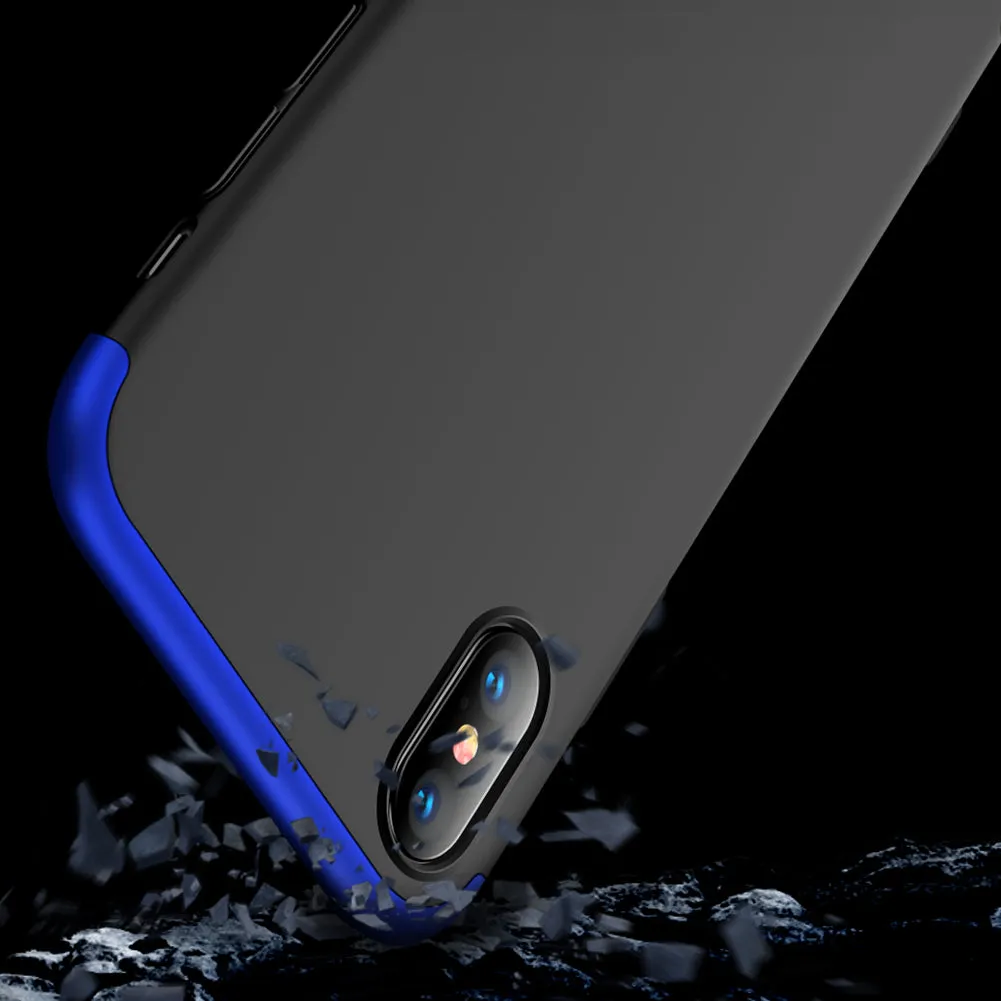 For Redmi 7A Ultra Slim PC Back Cover Non-slip Shockproof 360 Degree Full Protective Case Blue black blue