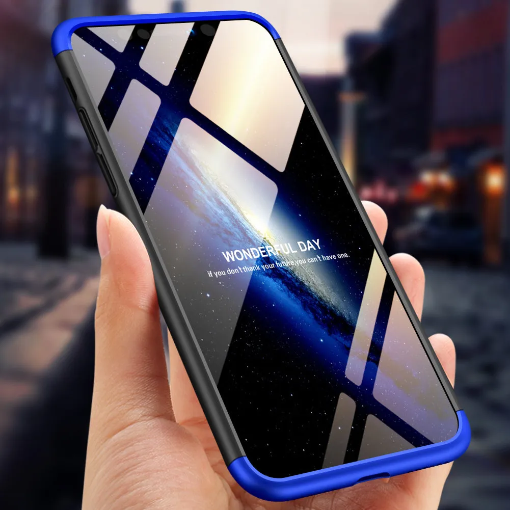 For Redmi 7A Ultra Slim PC Back Cover Non-slip Shockproof 360 Degree Full Protective Case Blue black blue
