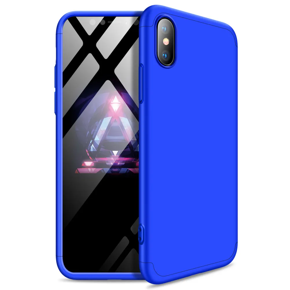 For Redmi 7A Ultra Slim PC Back Cover Non-slip Shockproof 360 Degree Full Protective Case Blue black blue