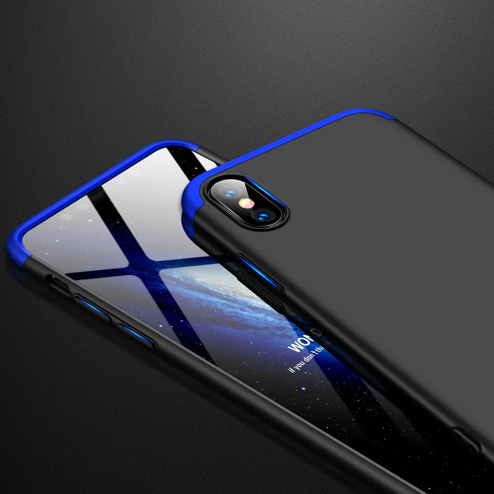 For Redmi 7A Ultra Slim PC Back Cover Non-slip Shockproof 360 Degree Full Protective Case Blue black blue