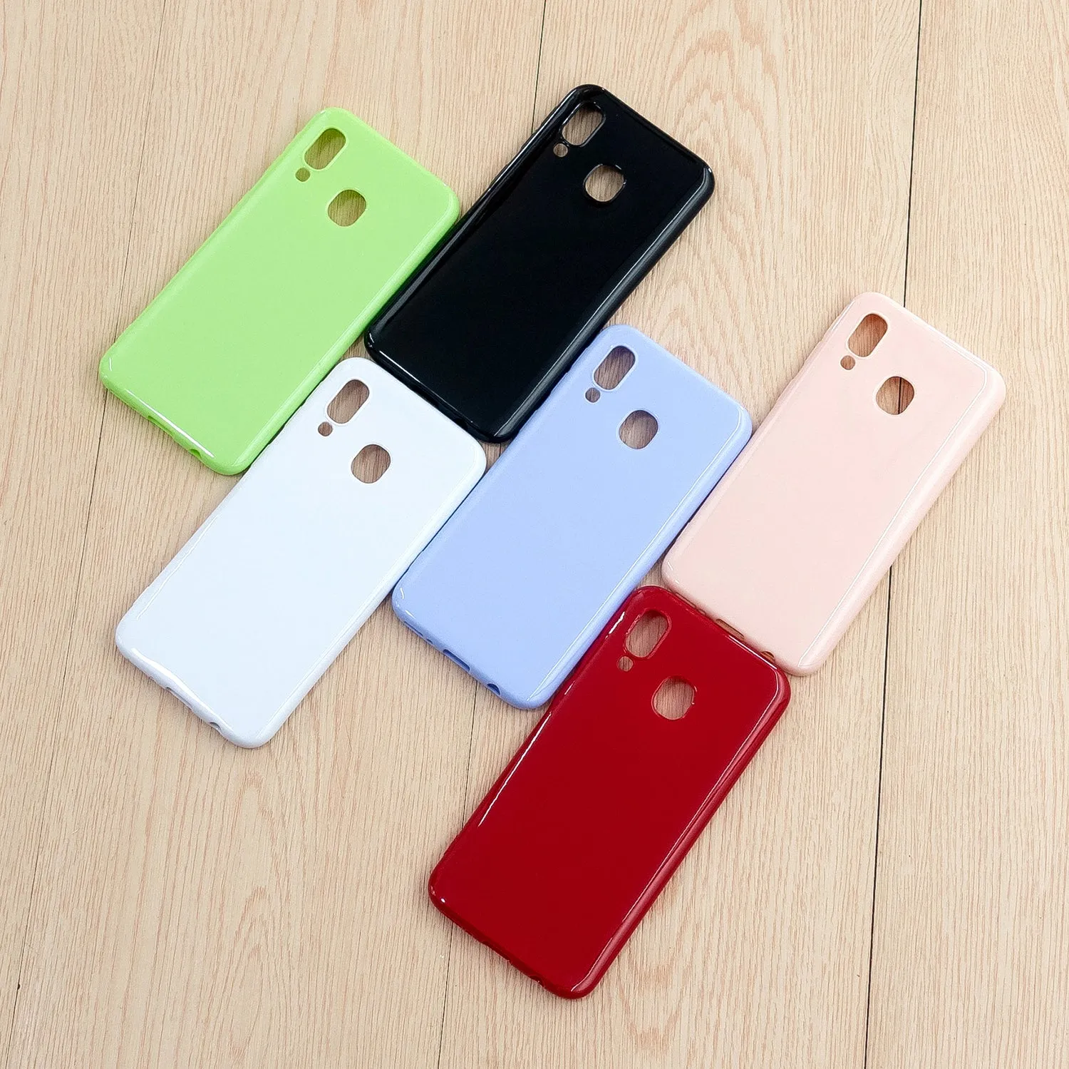 For Samsung A20E/A40/A70 Cellphone Cover Soft TPU Phone Case Simple Profile Scratch Resistant Full Body Protection Shell Fluorescent green