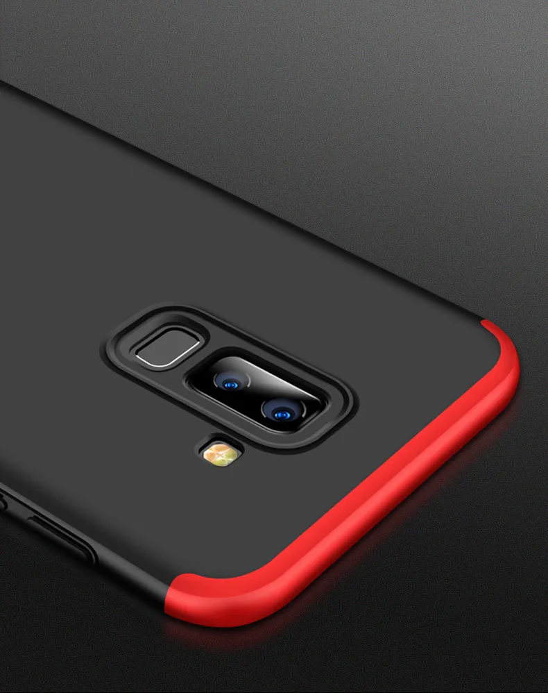For Samsung A6 Plus 2018 Ultra Slim 360 Degree Non-slip Shockproof Full Protective Case black