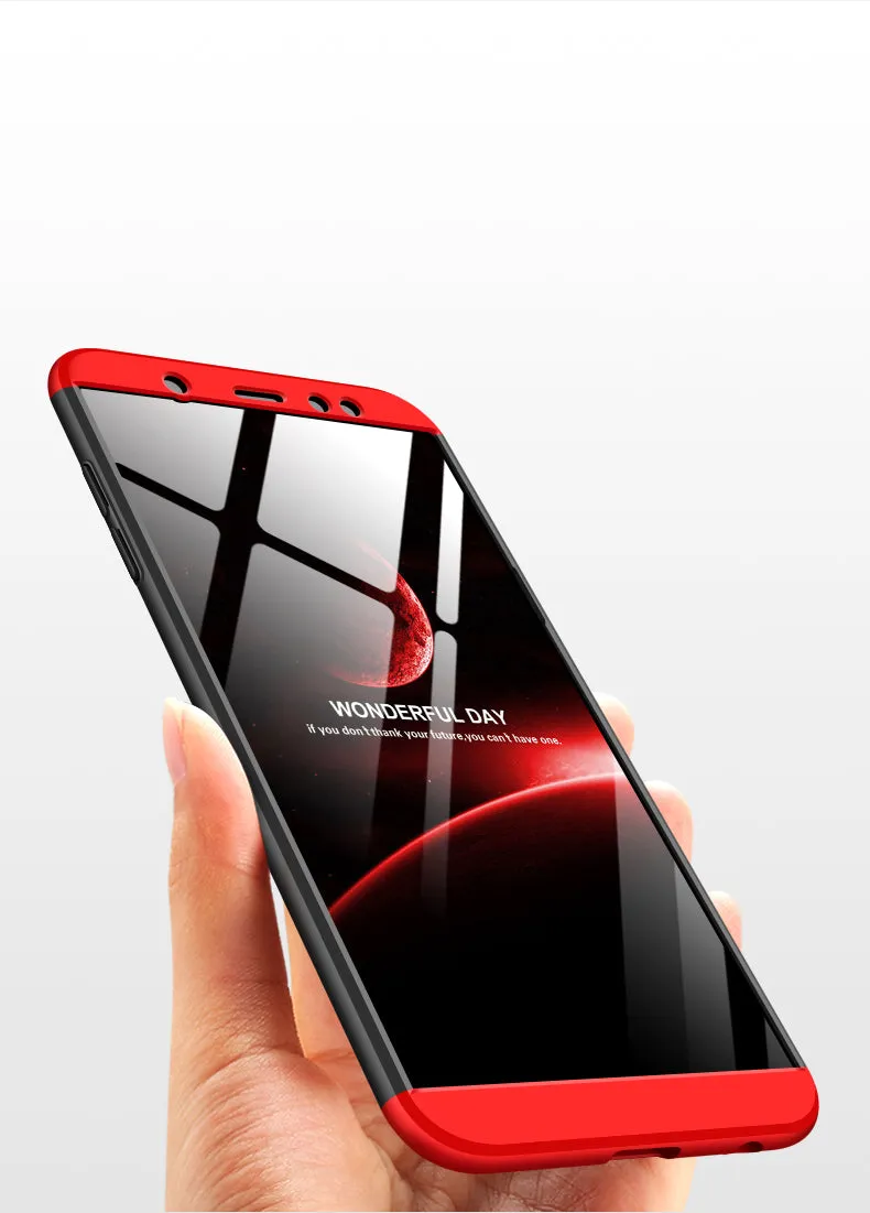 For Samsung A6 Plus 2018 Ultra Slim 360 Degree Non-slip Shockproof Full Protective Case black