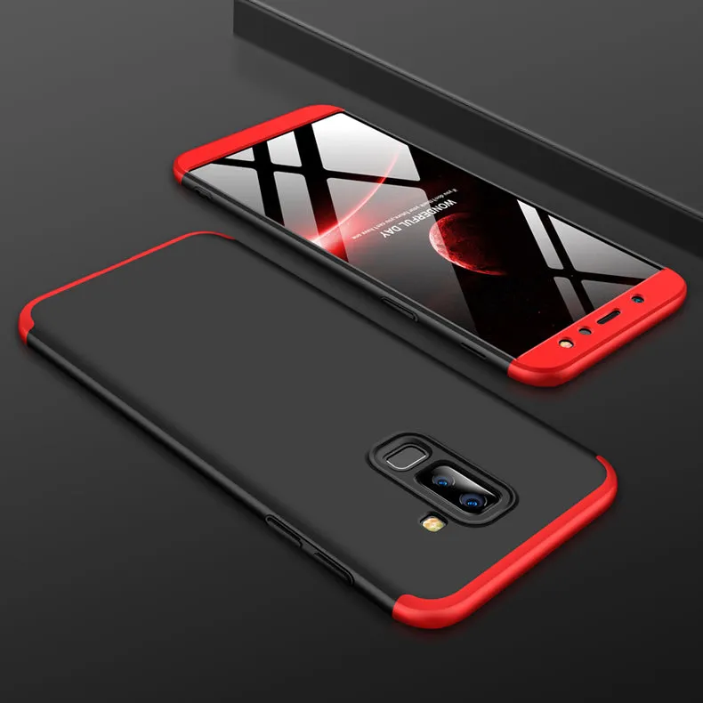 For Samsung A6 Plus 2018 Ultra Slim 360 Degree Non-slip Shockproof Full Protective Case black