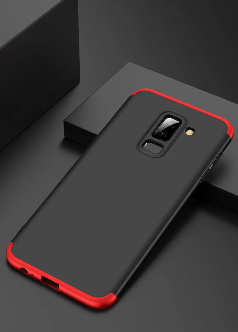 For Samsung A6 Plus 2018 Ultra Slim 360 Degree Non-slip Shockproof Full Protective Case black