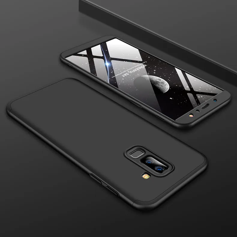 For Samsung A6 Plus 2018 Ultra Slim 360 Degree Non-slip Shockproof Full Protective Case black