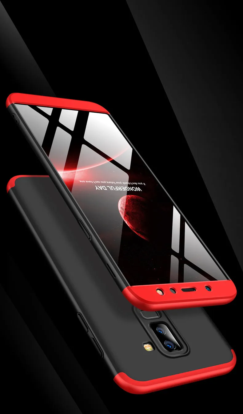 For Samsung A6 Plus 2018 Ultra Slim 360 Degree Non-slip Shockproof Full Protective Case black