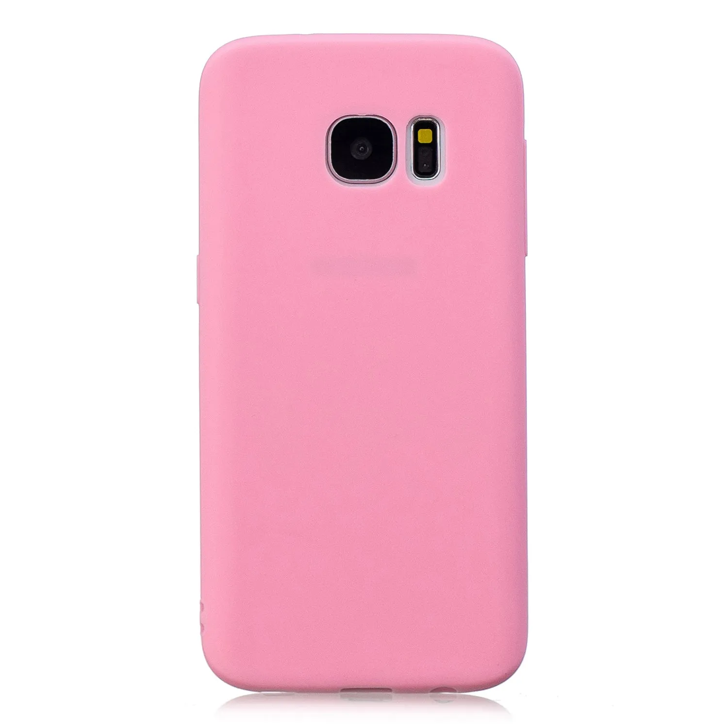 for Samsung S7 edge Cute Candy Color Matte TPU Anti-scratch Non-slip Protective Cover Back Case dark pink