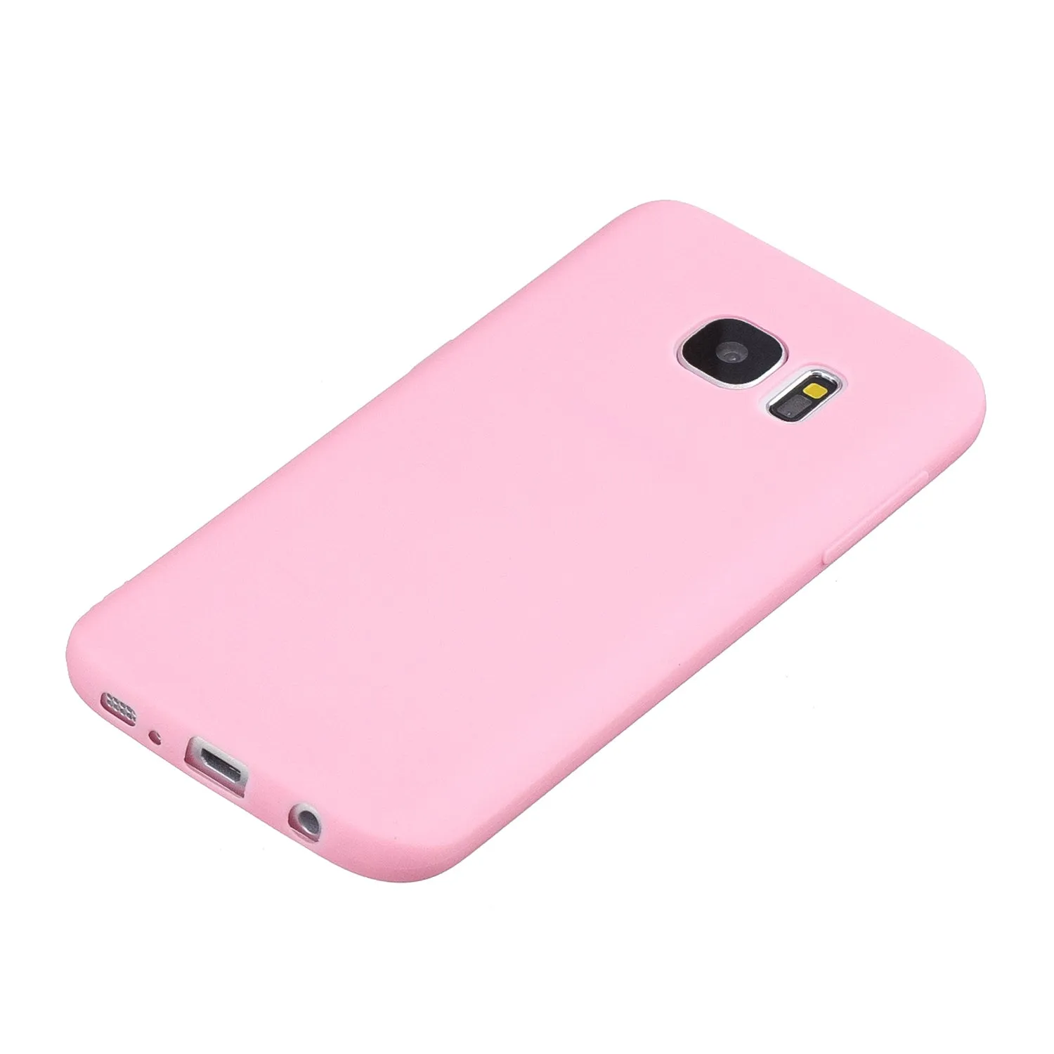 for Samsung S7 edge Cute Candy Color Matte TPU Anti-scratch Non-slip Protective Cover Back Case dark pink