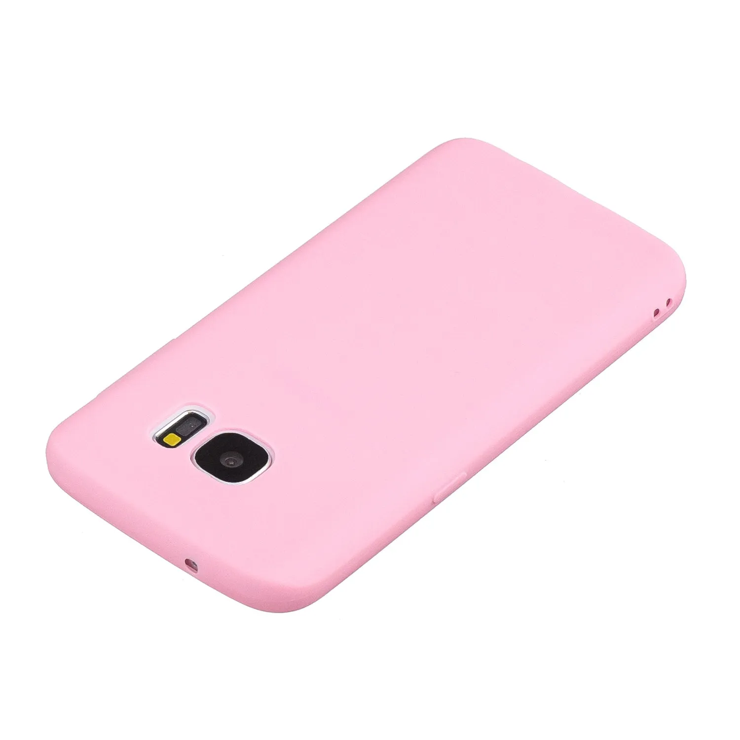 for Samsung S7 edge Cute Candy Color Matte TPU Anti-scratch Non-slip Protective Cover Back Case dark pink