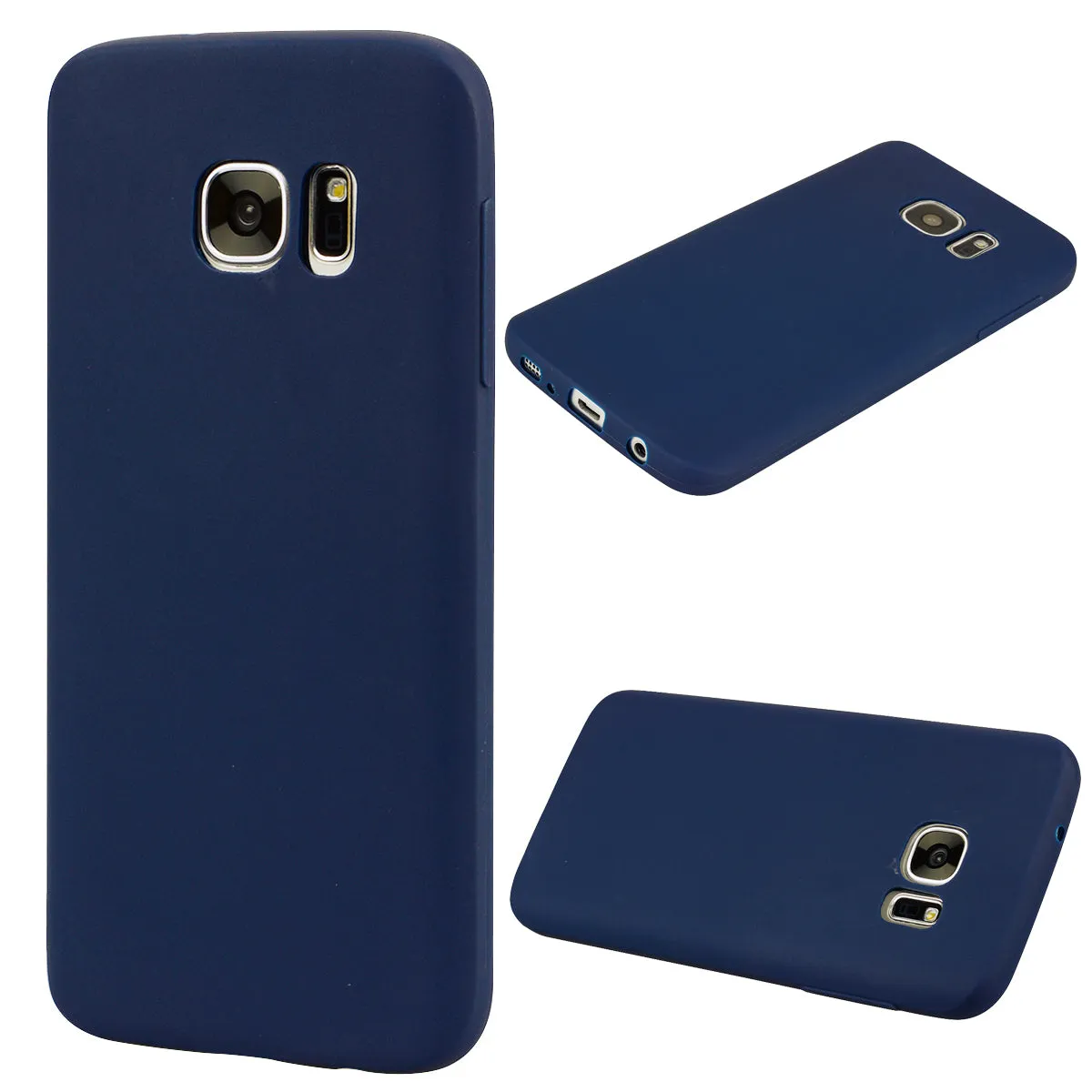 for Samsung S7 edge Cute Candy Color Matte TPU Anti-scratch Non-slip Protective Cover Back Case dark pink