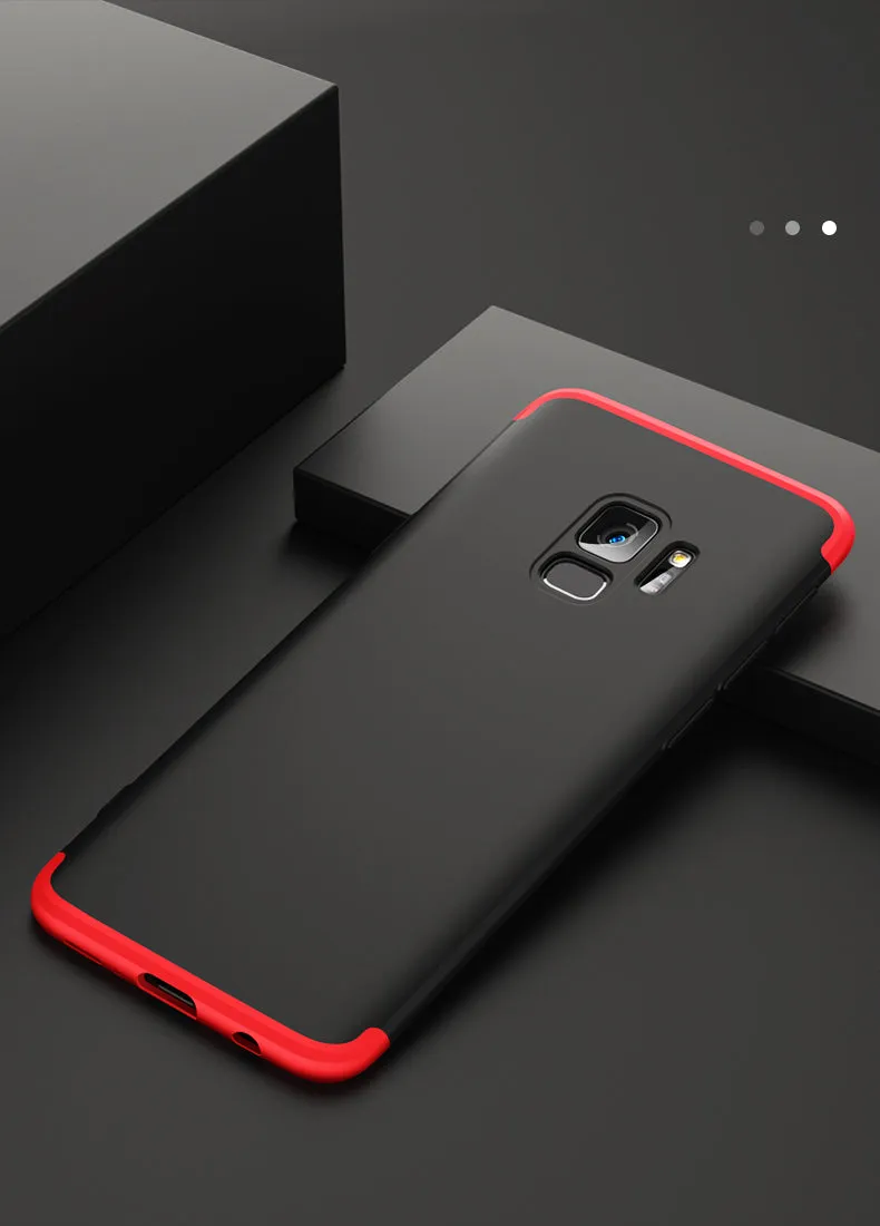 For Samsung S9 3 in 1 360 Degree Non-slip Shockproof Full Protective Case black