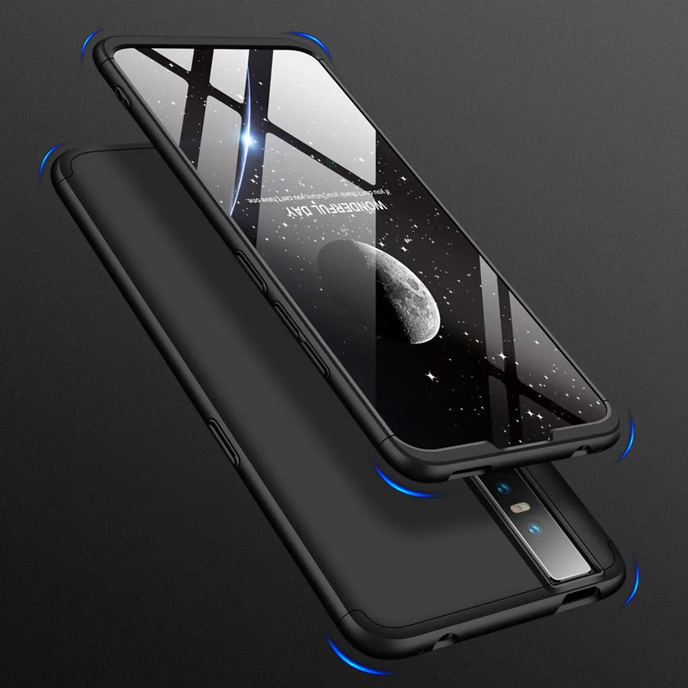 For VIVO V15pro Ultra Slim PC Back Cover Non-slip Shockproof 360 Degree Full Protective Case black