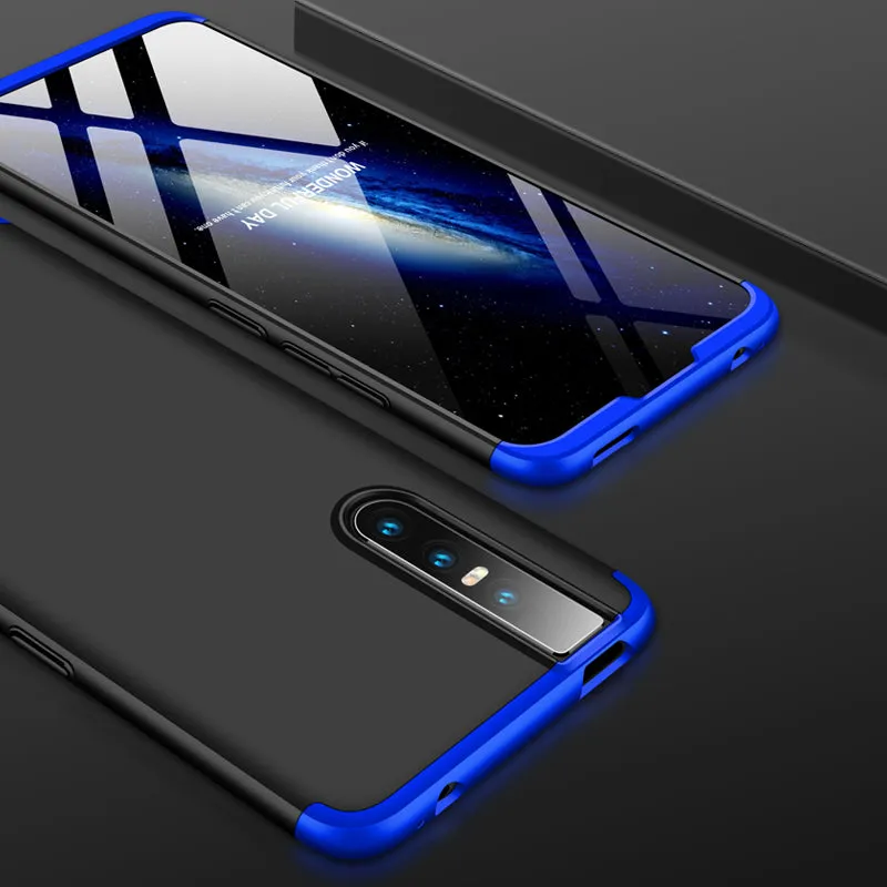 For VIVO V15pro Ultra Slim PC Back Cover Non-slip Shockproof 360 Degree Full Protective Case Blue black blue