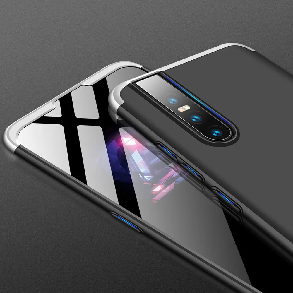 For VIVO V15pro Ultra Slim PC Back Cover Non-slip Shockproof 360 Degree Full Protective Case Silver black silver