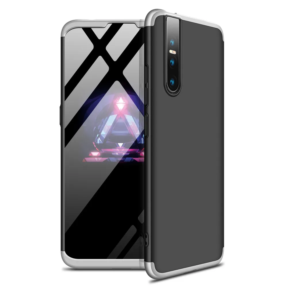 For VIVO V15pro Ultra Slim PC Back Cover Non-slip Shockproof 360 Degree Full Protective Case Silver black silver