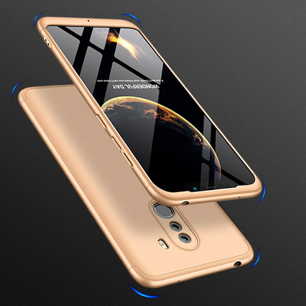 For XIAOMI Pocophone F1 Ultra Slim PC Back Cover Non-slip Shockproof 360 Degree Full Protective Case red