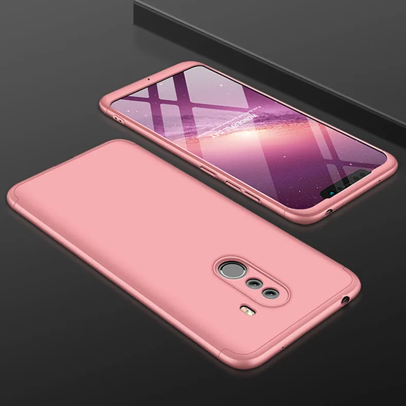 For XIAOMI Pocophone F1 Ultra Slim PC Back Cover Non-slip Shockproof 360 Degree Full Protective Case red