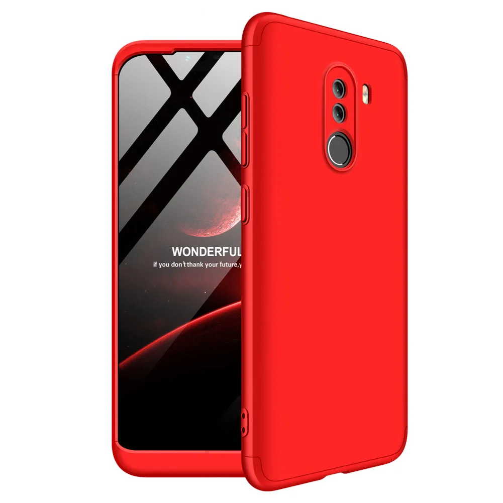 For XIAOMI Pocophone F1 Ultra Slim PC Back Cover Non-slip Shockproof 360 Degree Full Protective Case red
