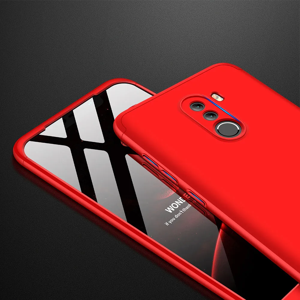 For XIAOMI Pocophone F1 Ultra Slim PC Back Cover Non-slip Shockproof 360 Degree Full Protective Case red