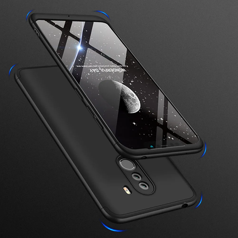 For XIAOMI Pocophone F1 Ultra Slim PC Back Cover Non-slip Shockproof 360 Degree Full Protective Case red