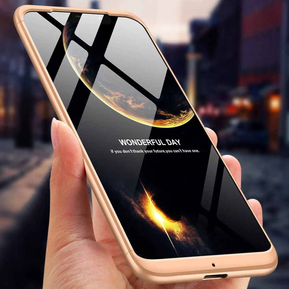 For XIAOMI Pocophone F1 Ultra Slim PC Back Cover Non-slip Shockproof 360 Degree Full Protective Case red