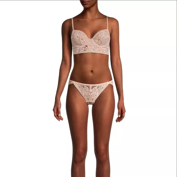 Free People Intimately Sorento Demi Longline Bra Panty Set in Sweet Nothing