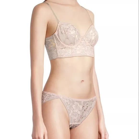 Free People Intimately Sorento Demi Longline Bra Panty Set in Sweet Nothing