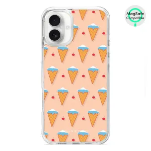 Fujisan Peach Ice Cream - iPhone 16 Plus Clear Bumper MagSafe Case