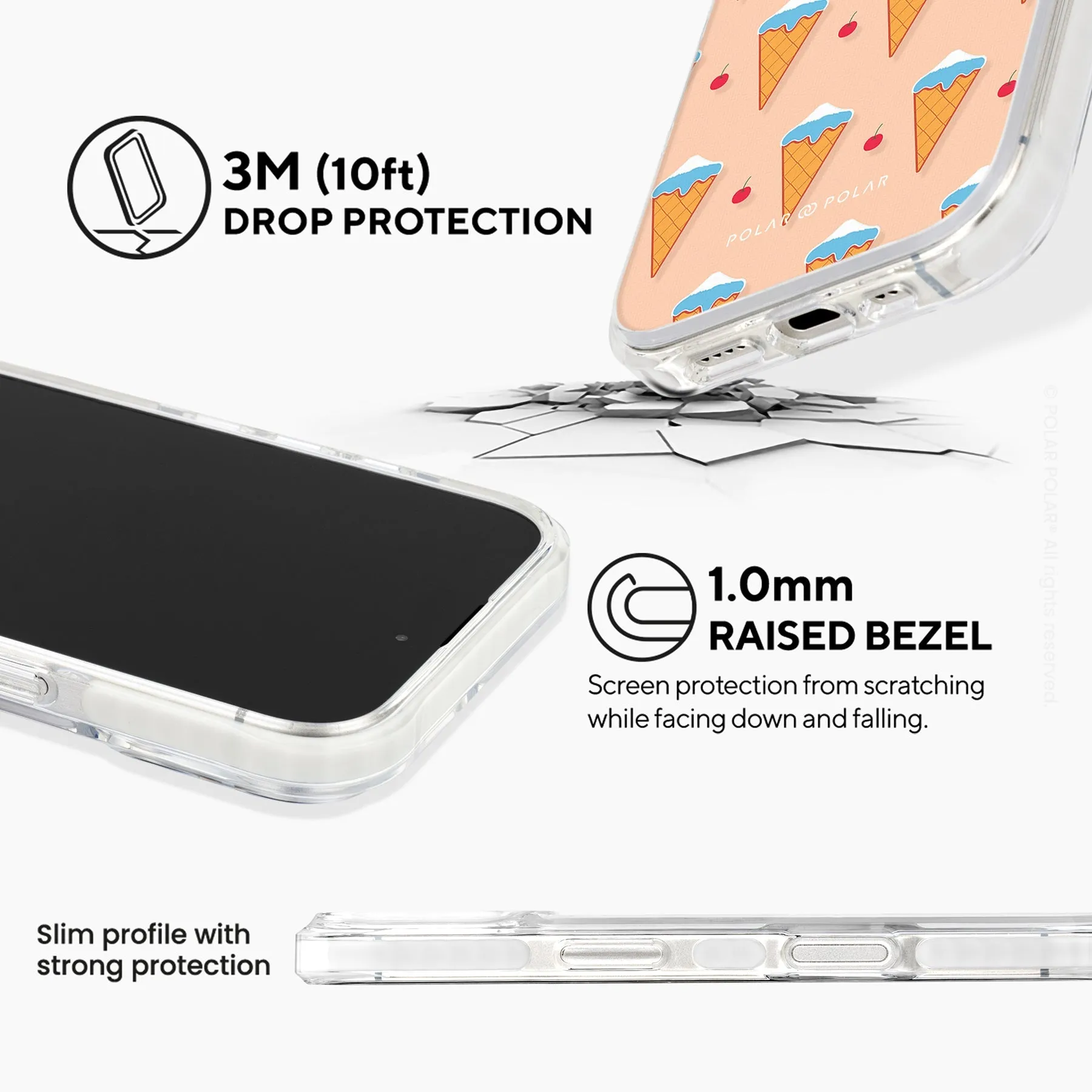 Fujisan Peach Ice Cream - iPhone 16 Plus Clear Bumper MagSafe Case