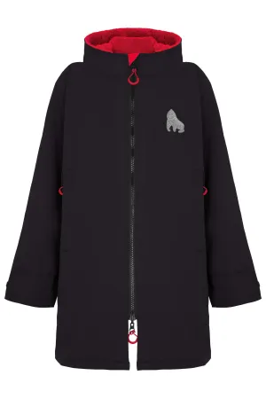 Full Zip ECO Waterproof Dry Changing Robe - Kids - Black (age 1 to 12)