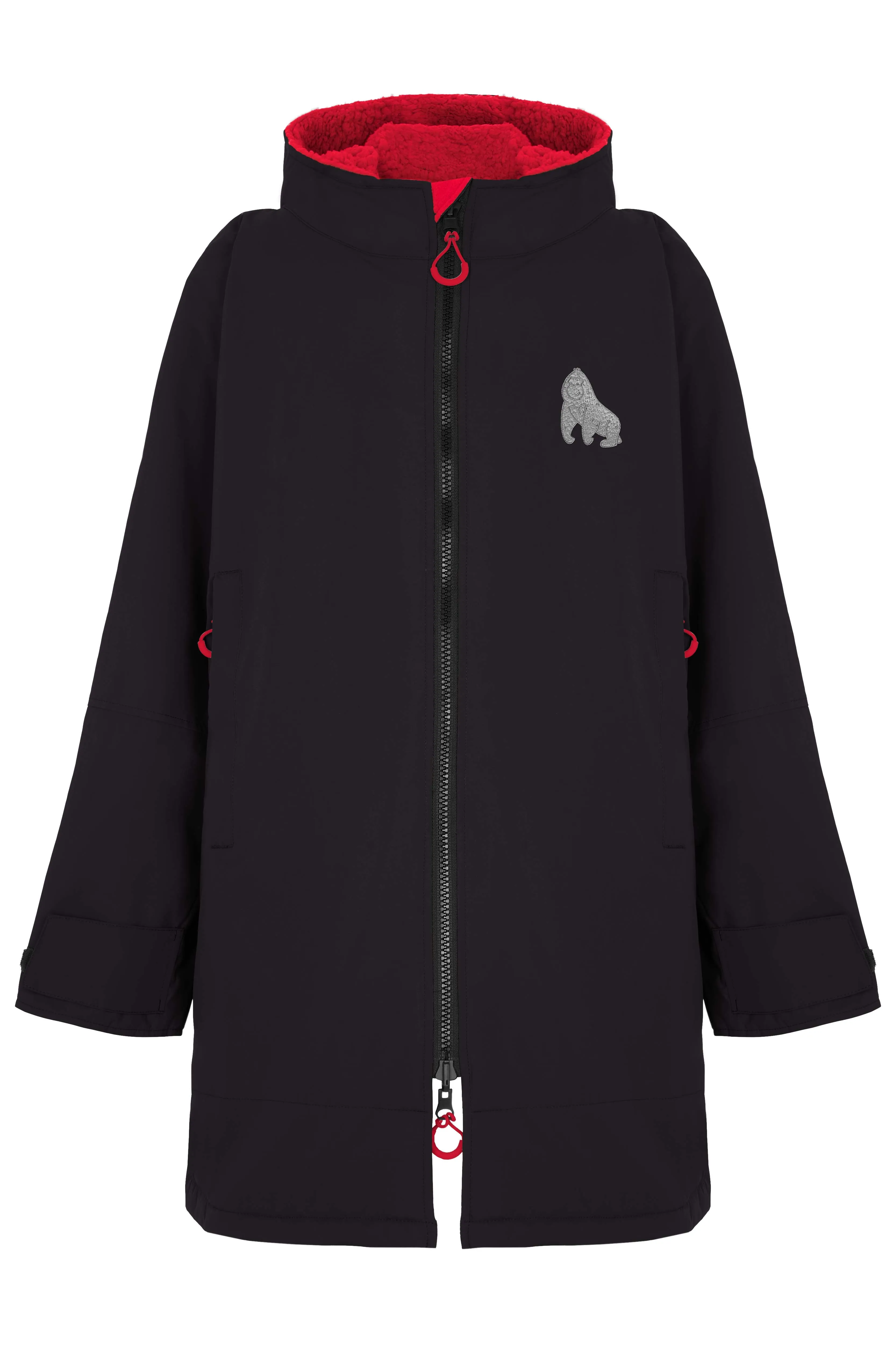 Full Zip ECO Waterproof Dry Changing Robe - Kids - Black (age 1 to 12)