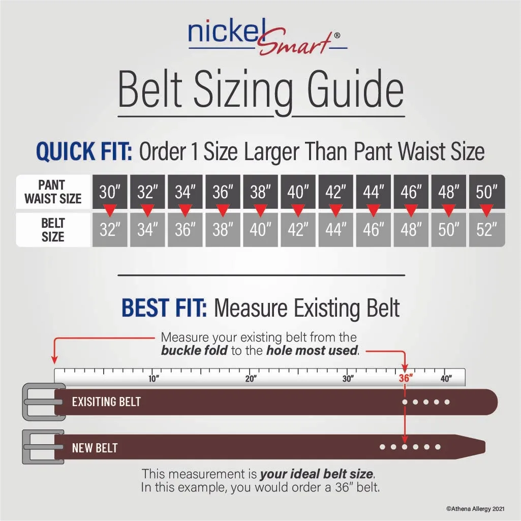 Genuine Leather Belt with Titanium/Carbon Fiber Buckle by Nickel Smart®