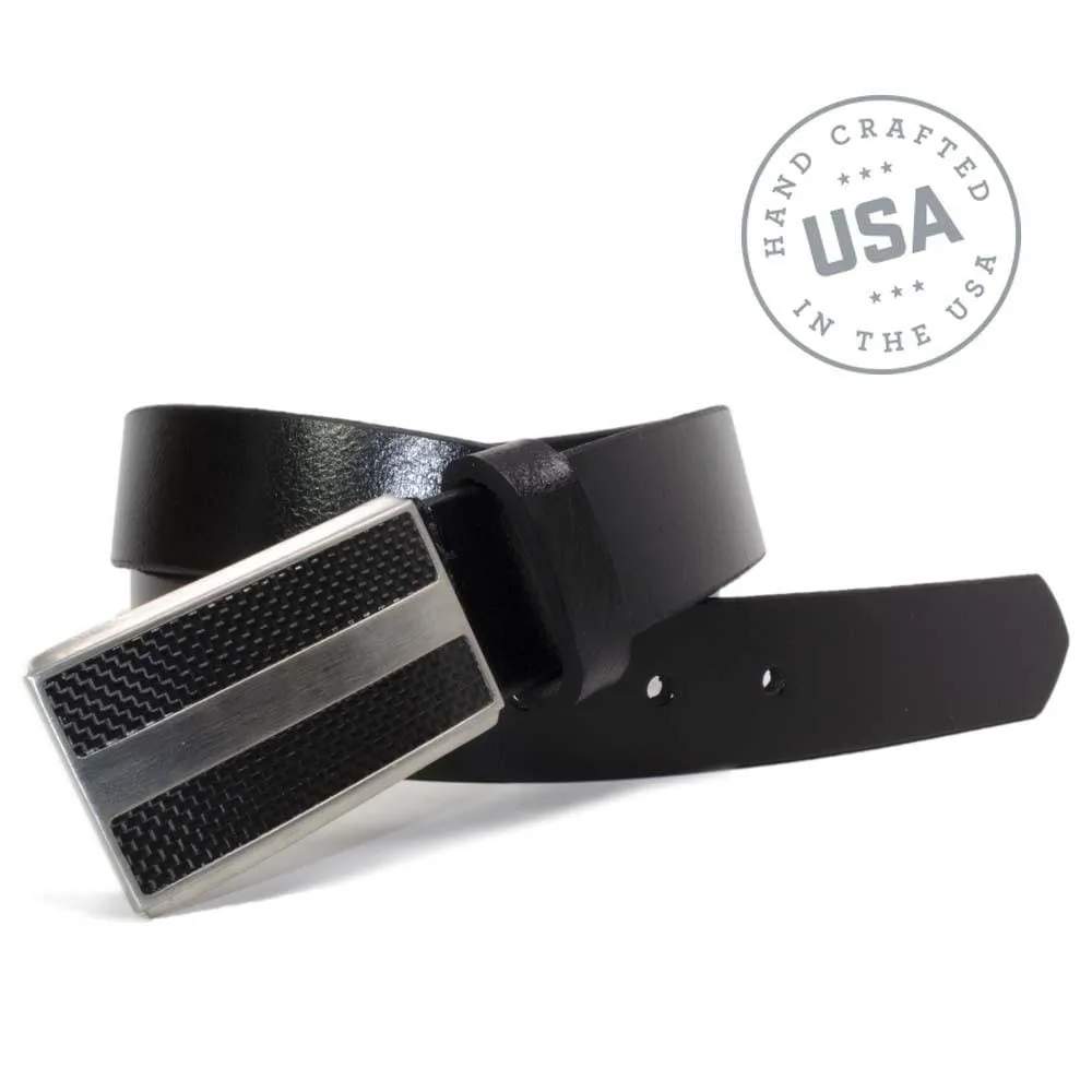 Genuine Leather Belt with Titanium/Carbon Fiber Buckle by Nickel Smart®