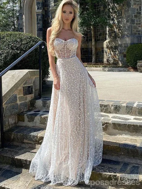 Gorgeous Spaghetti Straps A-line Maxi Long Party Prom Dresses,13300