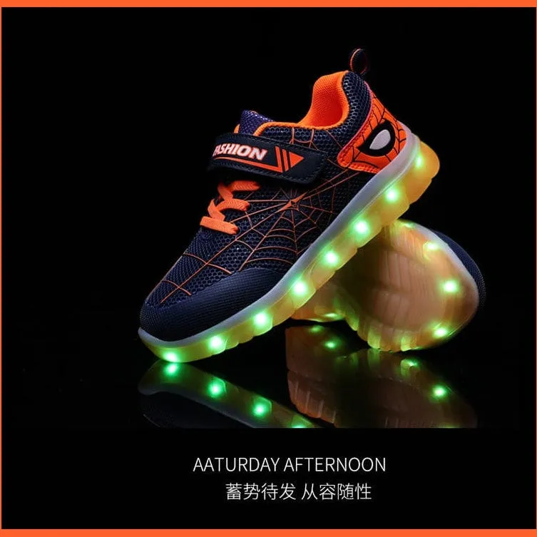 Green Pink Usb New Charging Basket Led Children Shoes | Kids Luminous Sneakers