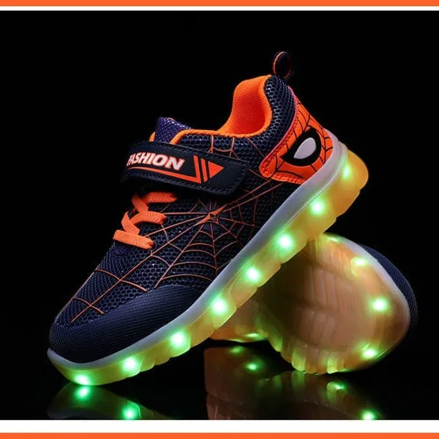 Green Pink Usb New Charging Basket Led Children Shoes | Kids Luminous Sneakers