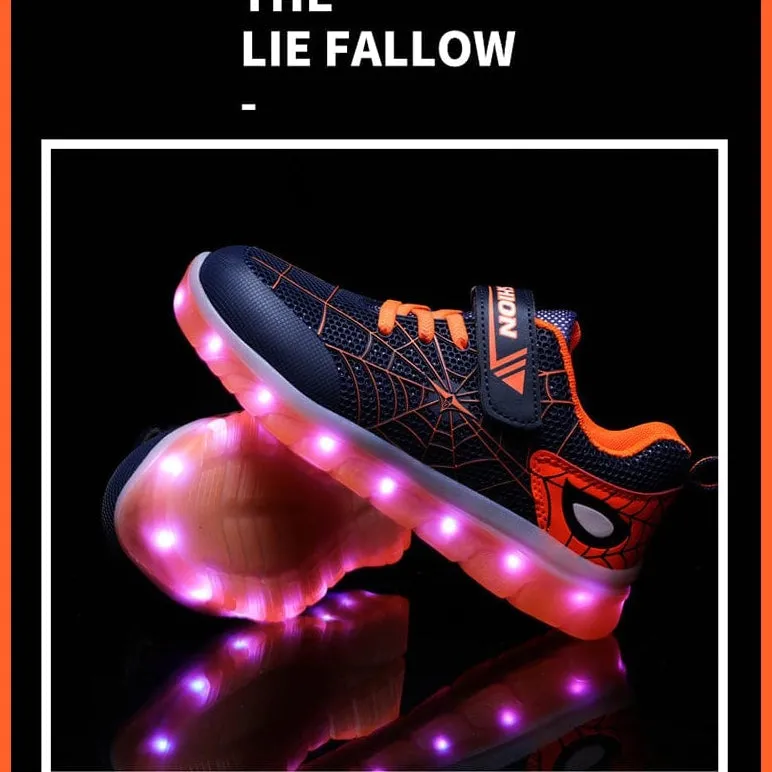 Green Pink Usb New Charging Basket Led Children Shoes | Kids Luminous Sneakers
