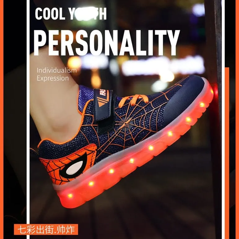 Green Pink Usb New Charging Basket Led Children Shoes | Kids Luminous Sneakers