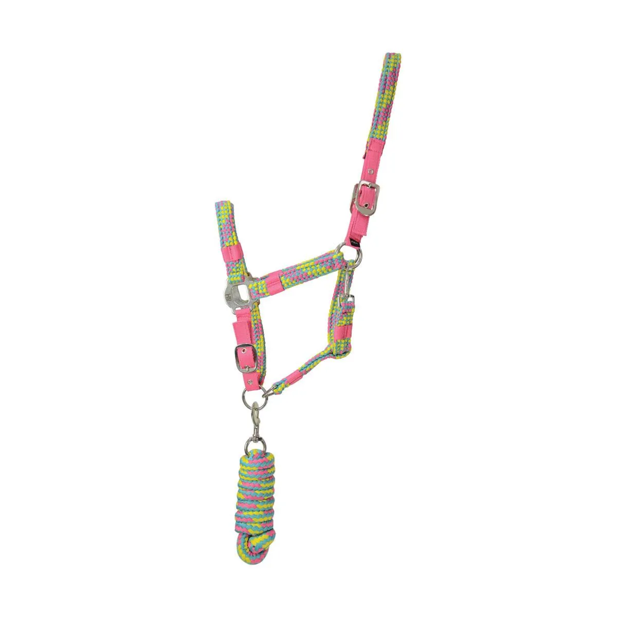 Hy Equestrian Multicolour Adjustable Head Collar with Rope